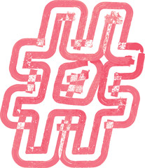 Abstract number Symbol made with red marker