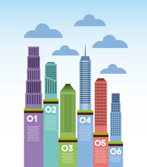 buildings infographic city presentation vector illustration design