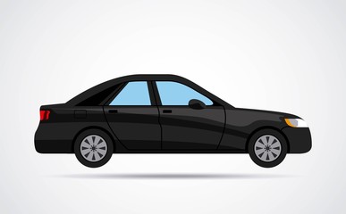 car vehicle black isolated vector illustration design