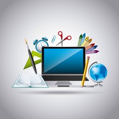technology and education supplies vector illustration design