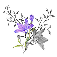 Fototapeta na wymiar illustration of animal and flower on white background