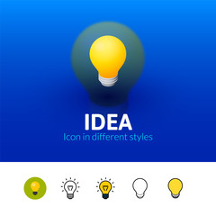 Idea icon in different style