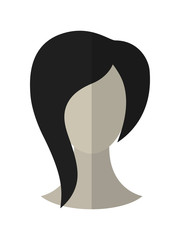 Flat icon hairstyle. Brunette. Hair wig. Vector