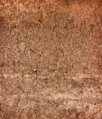 The clay soil with the erosion