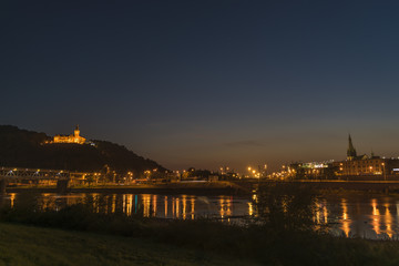 Summer night in Usti nad Labem city