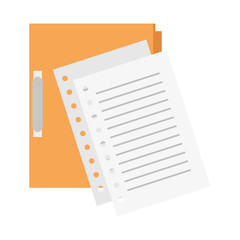 document binder with paper sheet file. vector illustration