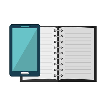 smartphone technology mobile device and notebook. vector illustration