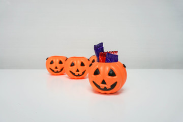 isolated Jack-O-Lantern with candies