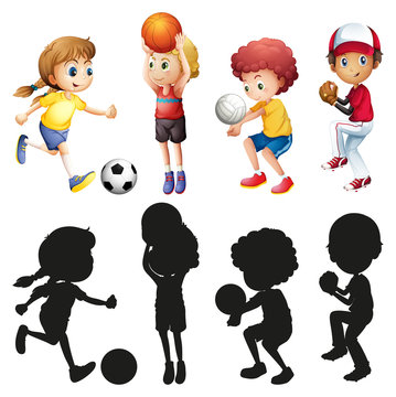 Children doing different kinds of sports