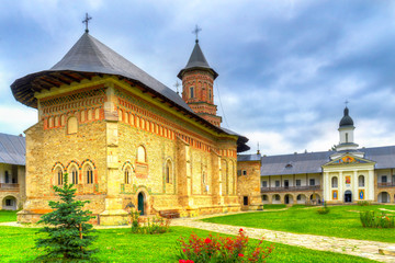 Fototapeta na wymiar Medieval orthodox church - Neamt monastery, Moldavia, Bucovina, Romania