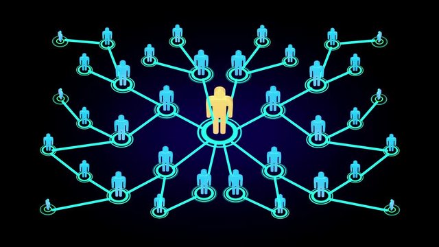 3D animation MLM networking growing rapidly and quit from the business until entire network gone bankrupt (fast version)