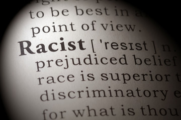 Dictionary definition of racist - obrazy, fototapety, plakaty