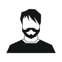 Man silhouette avatar on white background