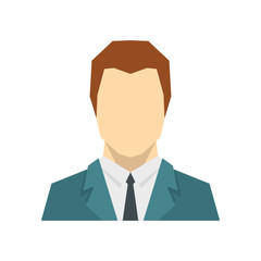 Man flat avatar on white background