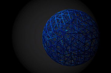 Abstract 3d rendering on black background