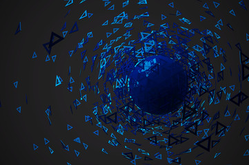 Abstract 3d rendering on black background