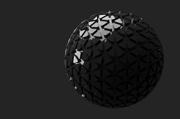 Abstract 3d rendering on black background