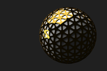 Abstract 3d rendering on black background