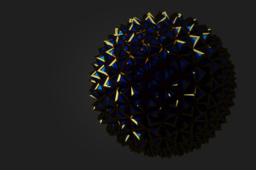 Abstract 3d rendering on black background