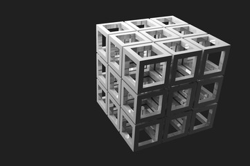 Abstract 3d rendering on black background