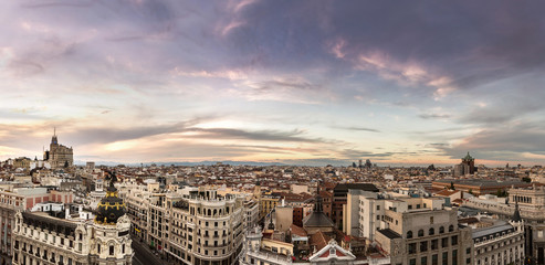 Panoramical aerial view of Madrid