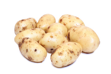 Fototapeta premium Raw potatos vegetable on white background