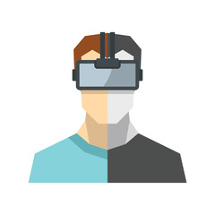 Virtual reality glasses in flat style