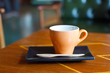 Coffee cup in coffee shop