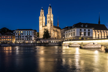 Fototapeta na wymiar Zurich night view in Switzerland
