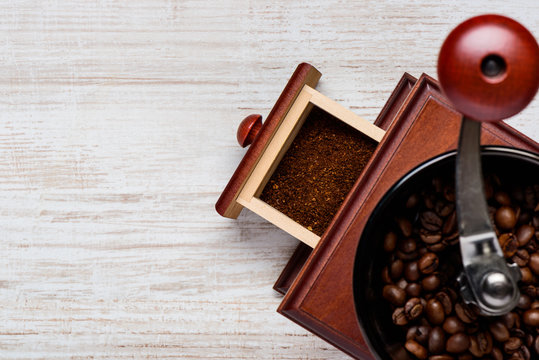 Coffee Bean Grinder with Copy Space