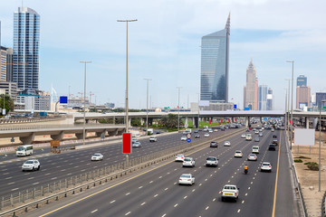 Fototapeta na wymiar Sheikh Zayed road in Dubai
