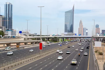 Fotobehang Sheikh Zayed road in Dubai © Sergii Figurnyi