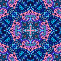 Detailed floral and paisley seamless pattern. Vector medieval background