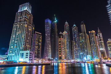 Dubai marina at night