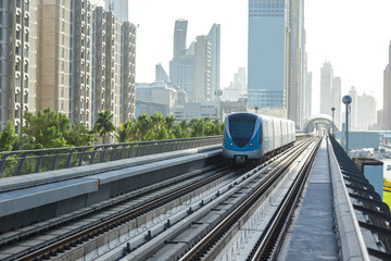 Naklejka na ściany i meble Dubai metro railway