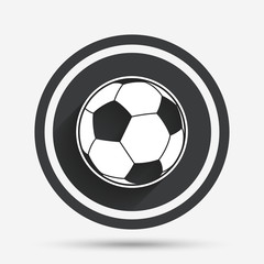 Fototapeta premium Football ball sign icon. Soccer Sport symbol.
