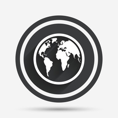 Globe sign icon. World map geography symbol.