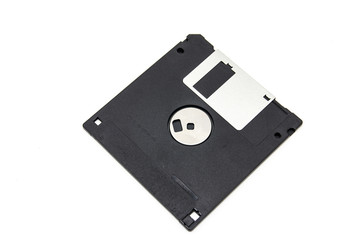 Floppy Disk magnetic computer data storage support on white back