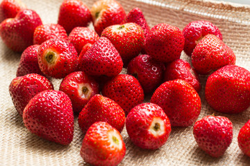 delectable juicy fresh strawberries