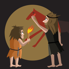 primitive art origins cartoon illustration