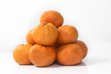 Sweet orange fruit on white background