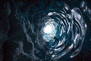 A crystal ice cave in Iceland