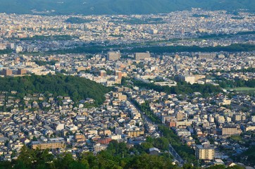 大文字山から京都市内風景