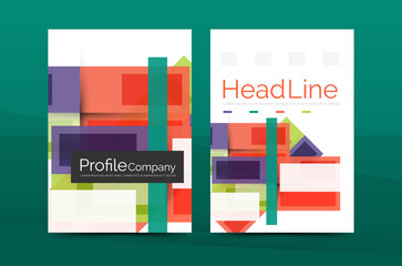Set of modern geometric business annual report covers