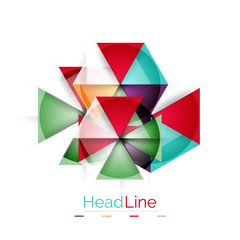 Colorful triangles on white background