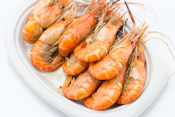 steaming shrimp on the plate
