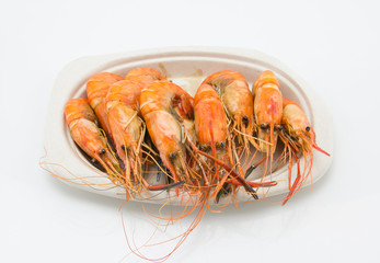 steaming shrimp on the plate