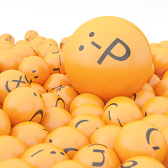 3d rendering background of emoticons © tigger11th