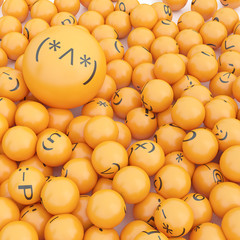 3d rendering background of emoticons © tigger11th