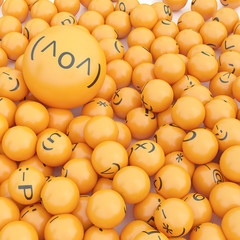 3d rendering background of emoticons